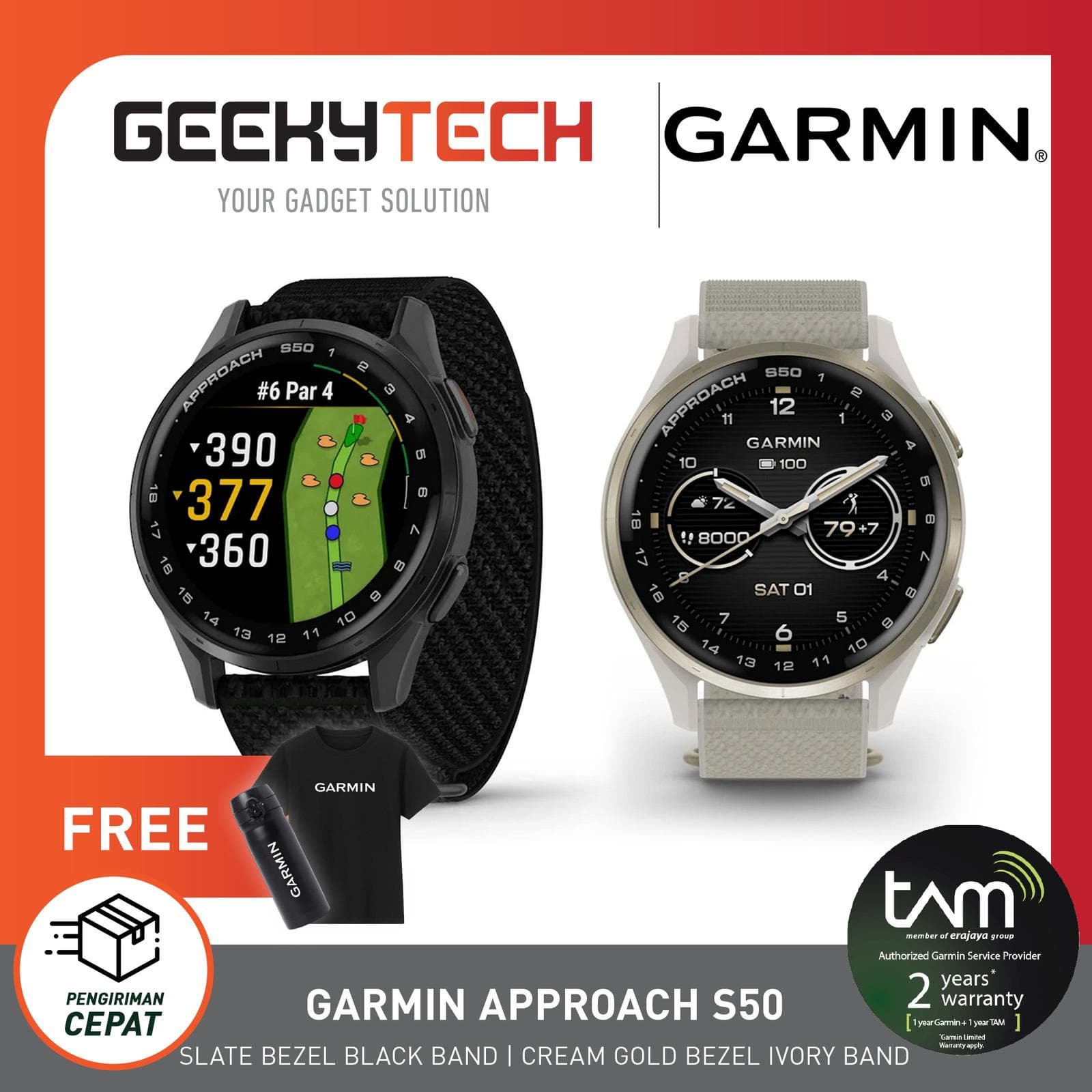 Garmin Approach S50 Golf Smartwatch - Garansi Resmi TAM
