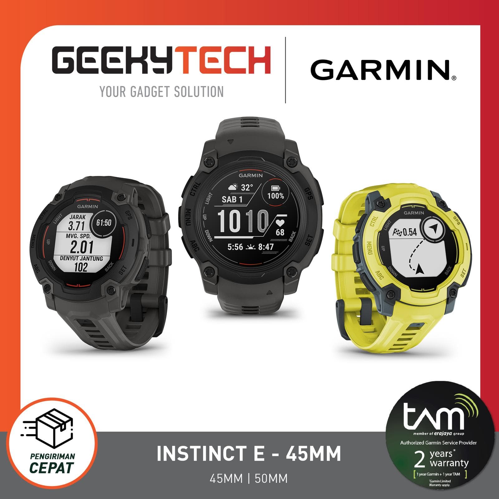 Garmin Instinct E GPS Smartwatch - Garansi RESMI TAM